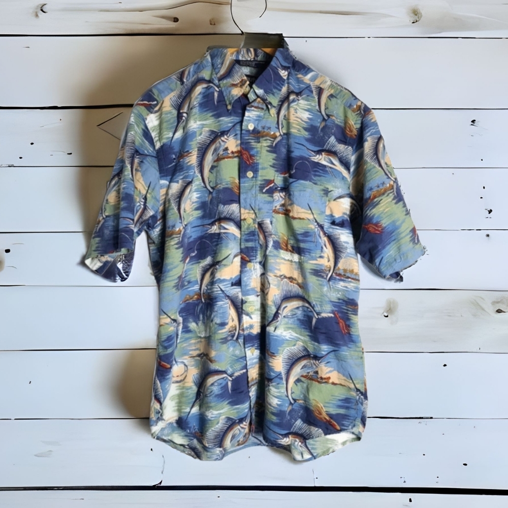 Vintage Nautica Swordfish button down shirt - Picture 1 of 3